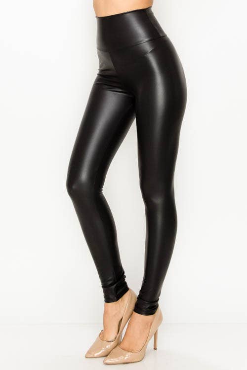 Women's Faux Leather High Waisted Leggings