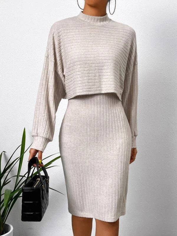 Women's Sweetkama 2-Piece Tank Top Sweater Dress with Sweater