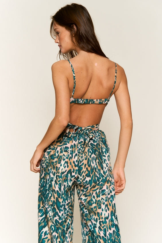 Women's Hers & Mine Spaghetti Strap Tie Back Jumpsuit