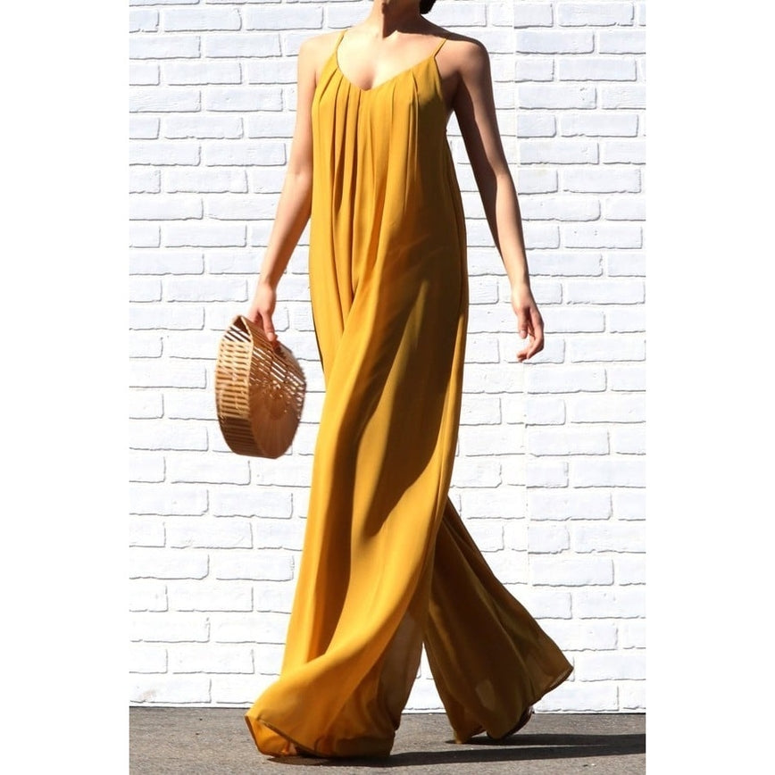Women's Relaxed Fit Chiffon Jumpsuit with side pockets