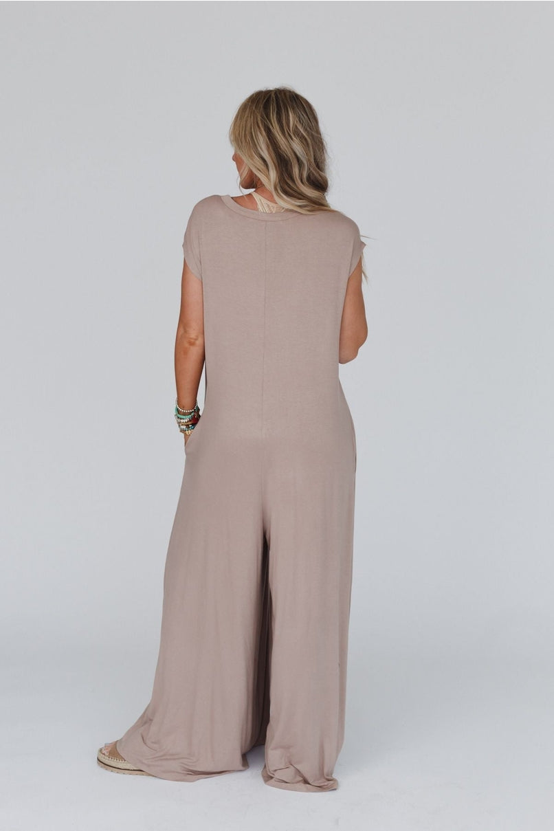 Women's Daphne Button down Jumpsuit in Mocha