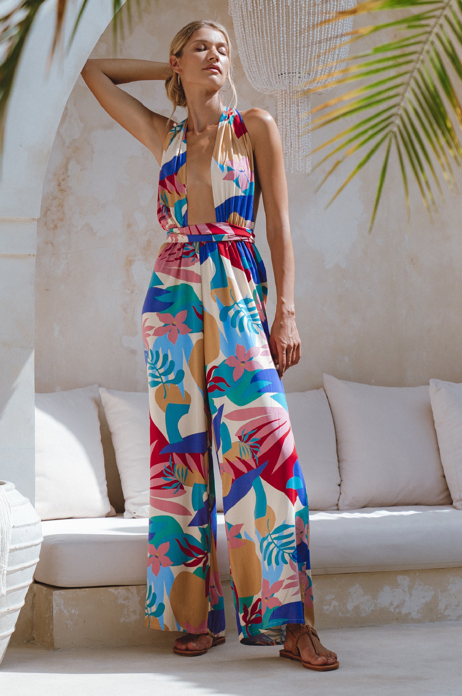 Women's Gaia Convertible Infinity Jumpsuit - Havana - Miss Dressy 