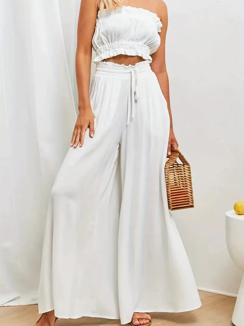 Dressy white palazzo sales pants