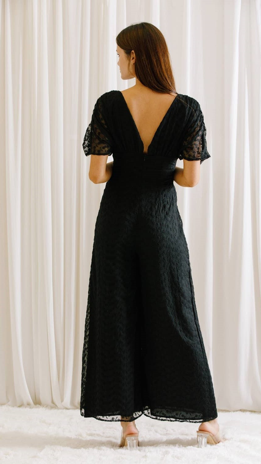 Women's Storia Monochromatic Eyelet Drawstring Jumpsuit - Miss Dressy 