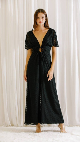 Women's Storia Monochromatic Eyelet Drawstring Jumpsuit – Miss Dressy
