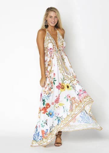 Women's Hawaii White Halter Dress